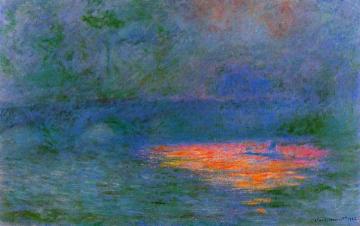 Waterloo Bridge, Misty Weather Artwork by Claude Oscar Monet