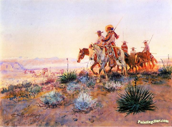 Mexican Buffalo Hunters Artwork by Charles Marion Russell