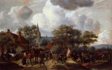 Village Festival with the Ship of Saint Rijn Uijt Artwork by Jan Steen