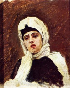 A Black Bearded Strelets' Wife (study) Artwork by Vasili Ivanovich Surikov