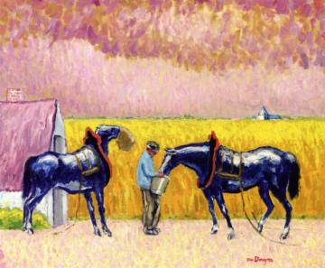 Peasant And Horses Artwork by Kees Van Dongen