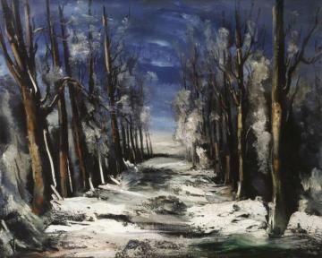 Snowy Landscape Artwork by Maurice De Vlaminck