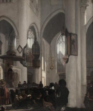 Interior Of A Gothic Church Artwork by Emanuel de Witte