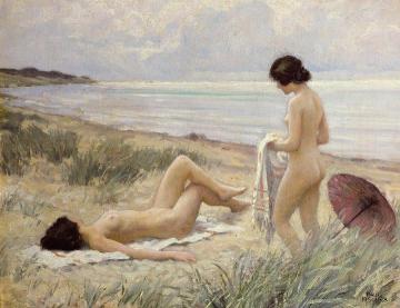 Summer On The Beach Artwork by Paul Gustave Fischer