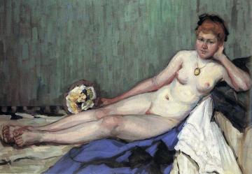 Nude with a bouquet Artwork by Paul Hoecker