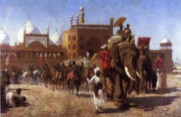 The Return Of The Imperial Court From The Great Mosque At Delhi, In The Reign Of Shah Jehan - Seventeenth Century Artwork by Edwin Lord Weeks