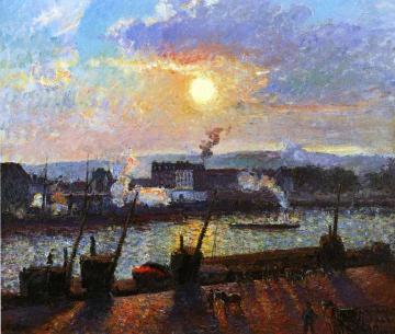 Sunset, Rouen Artwork by Camille Pissarro
