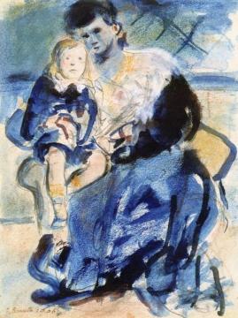 Madame Baigniers and Her Son Artwork by Georges Rouault