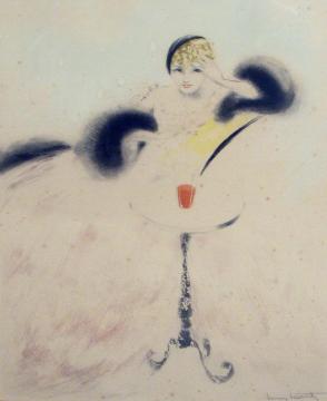 Soda Fountain Artwork by Louis Icart