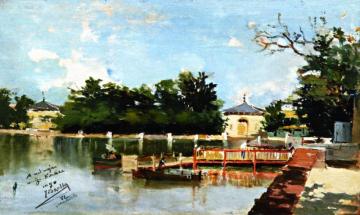 View Of The Jetty In The Retiro Gardens, Madrid Artwork by Joaquin Sorolla y Bastida