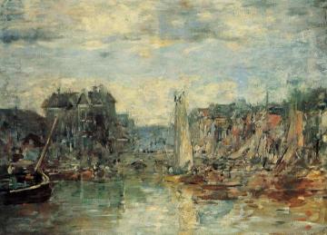 Rotterdam, the Commodities Exchange Port Artwork by Eugène-Louis Boudin