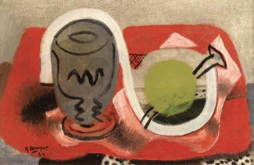A Red Tablecloth Artwork by Georges Braque