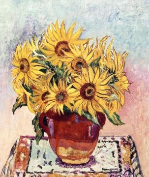 Sunflowers Artwork by Henri Manguin