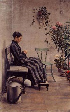 The Knitter Artwork by Georges Lemmen