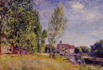 Matratat's Boatyard, Moret-sur-Loing Artwork by Alfred Sisley