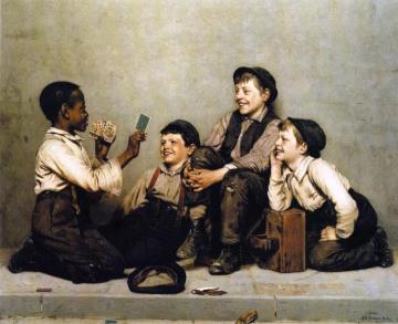 A Card Trick Artwork by John George Brown