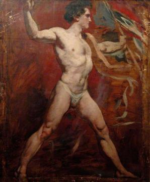 Standing Male Nude Artwork by William Etty