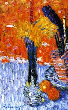 Still Life with Vase and Yellow Narcissi Artwork by Alexej Jawlensky