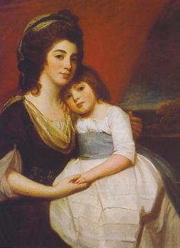 A Portrait Of Lady Georgiana Smyth And Child Artwork by George Romney