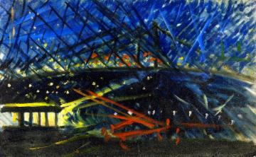 Night View Of Brooklyn Bridge Artwork by Joseph Stella