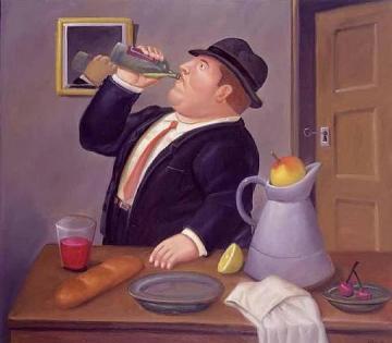 Hombre Tormando Artwork by Fernando Botero
