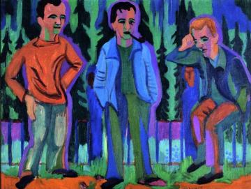 Three Artists: Hermnn Scherer, Kirchner, Paul Camenisch Artwork by Ernst Ludwig Kirchner