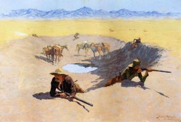 Fight For The Water Hole Artwork by Frederic Remington