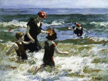 A Timid Bather Artwork by Edward Potthast
