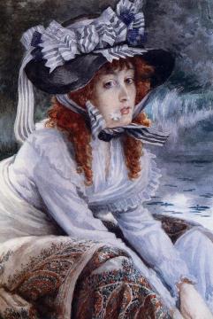 On the River Artwork by James Tissot