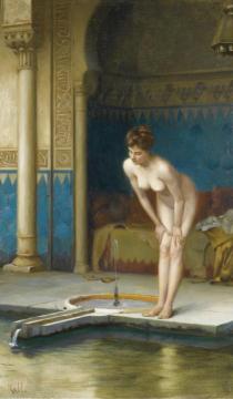 Young Woman at Bath Artwork by Theodoros Ralli