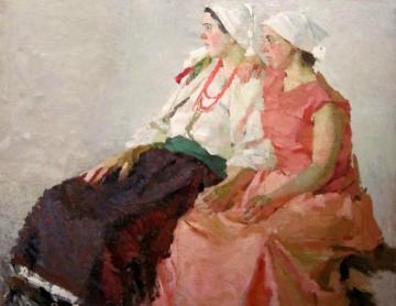 Two Girls Artwork by Tatiana Yablonskaya