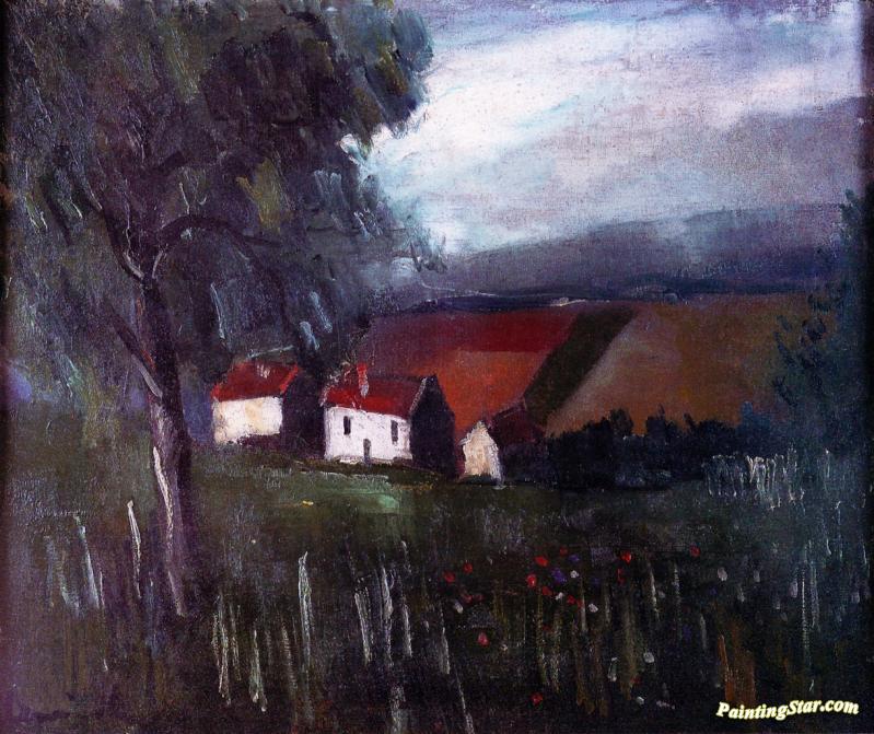 Landscape, Small Farm Artwork by Maurice De Vlaminck