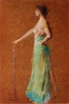 Woman Standing Artwork by Thomas Wilmer Dewing