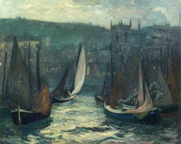 Harbor Scene, St. Ives Artwork by Richard Haley Lever