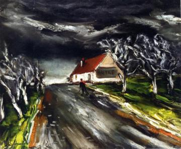 Landscape With Figure Wearing A Red Scarf Artwork by Maurice De Vlaminck