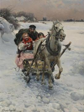 A Merry Ride Artwork by Alfred von Wierusz-Kowalski