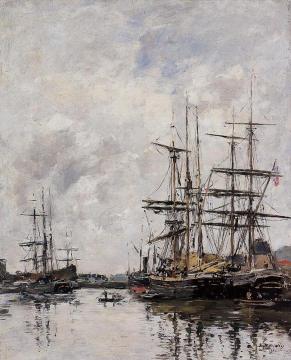 The Deauville Basin Artwork by Eugène-Louis Boudin