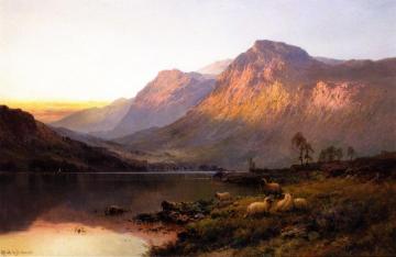 Evening Glow, Ben More Artwork by Alfred de Breanski, Sr.