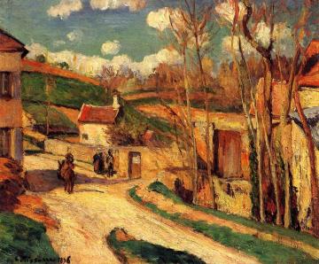 Crossroads at l'Hermitage, Pontoise Artwork by Camille Pissarro