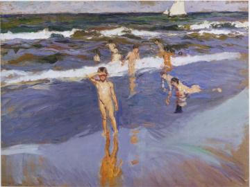 Children In The Sea, Valencia Beach Artwork by Joaquin Sorolla y Bastida