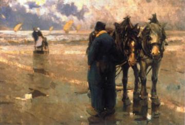 Caballos En La Playa Artwork by Enrique Martinez Cubells