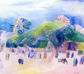 Mediterranean Public Garden Artwork by Jean Dufy