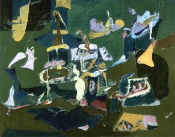 Dark Green Painting Artwork by Arshile Gorky