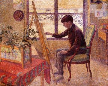 Portrait Of Georges Pissarro In Camille Pissarro's Studio Artwork by Lucien Pissarro