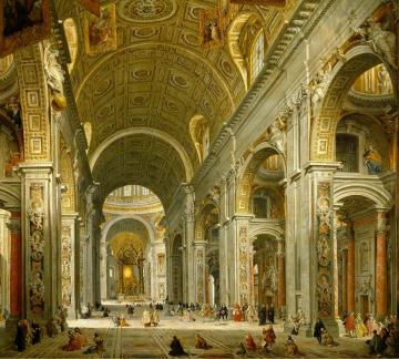 Interior Of St Peter's In Rome Artwork by Giovanni Paolo Pannini