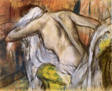 After the Bath, Woman Drying Herself Artwork by Edgar Degas