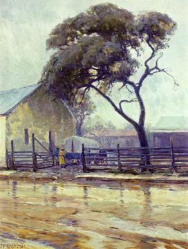 Rainy Day in Bandera Artwork by Julian Onderdonk