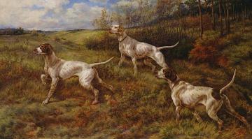 Hunting In The Fall - Three Pointers Artwork by Edmund Henry Osthaus