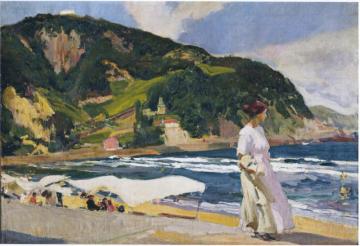 Maria on the beach, Zarauz Artwork by Joaquin Sorolla y Bastida
