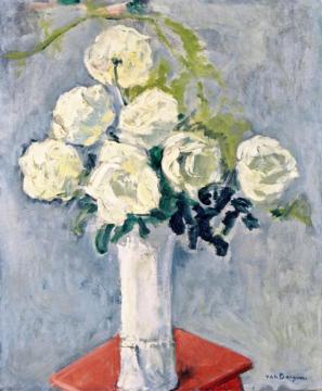 Seven White Roses Artwork by Kees Van Dongen